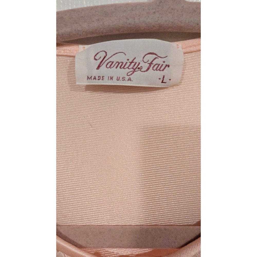 Vanity Fair Nightgown L Peach Vintage Lace Embroidered Antron III Nylon USA Made - Picture 5 of 8